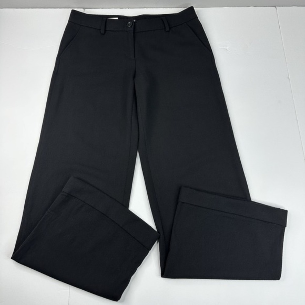 Dolce & Gabbana Women's Black Wool Wide-Leg Flare Trouser Pant‎ IT 40 /W31 /L30